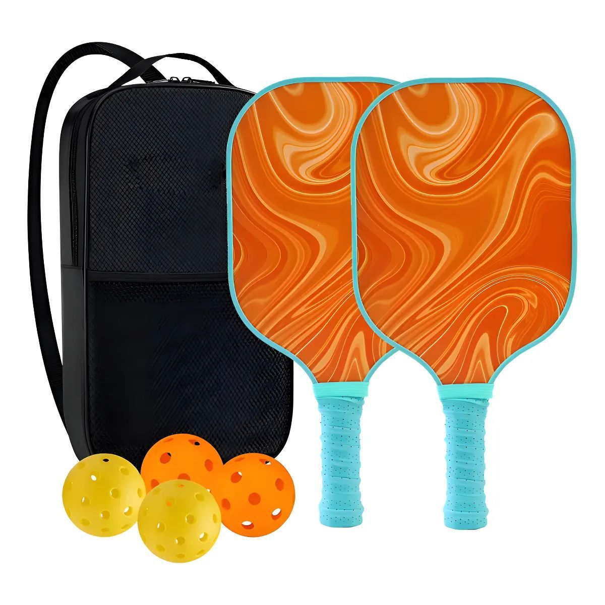 GENERICO - Set 2 Raquetas Pickleball Paddle Fibra De Vidrio Con Pelotas
