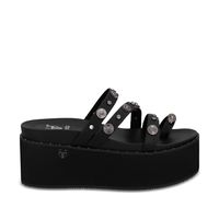Sandalia Mujer Plataforma Negra 1566G