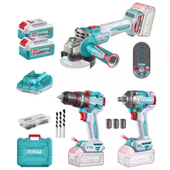 TOTAL TOOLS - COMBO TOTAL 20V TAL PERC+ESM 4 12+LLAV IM +2B+C+M