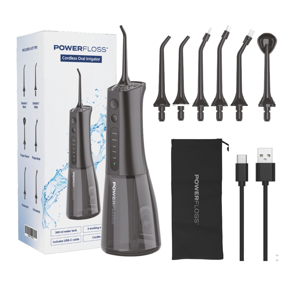 POWERFLOSS - Irrigador Bucal Limpieza Dental 300ml Power Floss