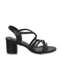Sandalia Mujer Taco Negra C6164