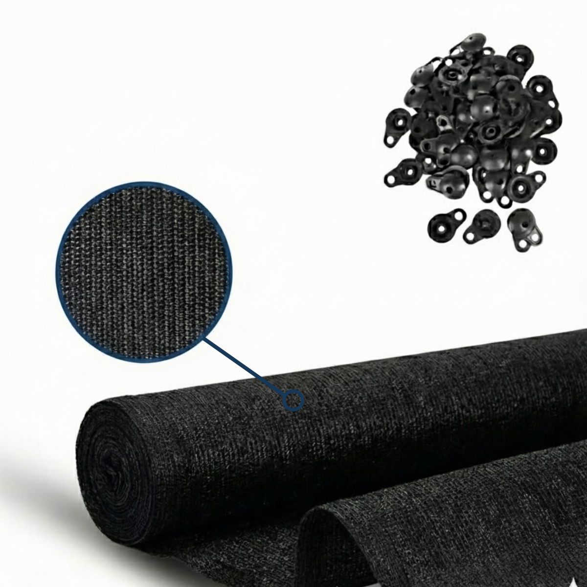 GENERICO - Malla cerco raschel 80% sombra 5mx4.20 metros negro+ Broches
