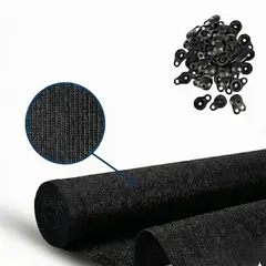 GENERICO - Malla cerco raschel 80% sombra 5mx4.20 metros negro+ Broches