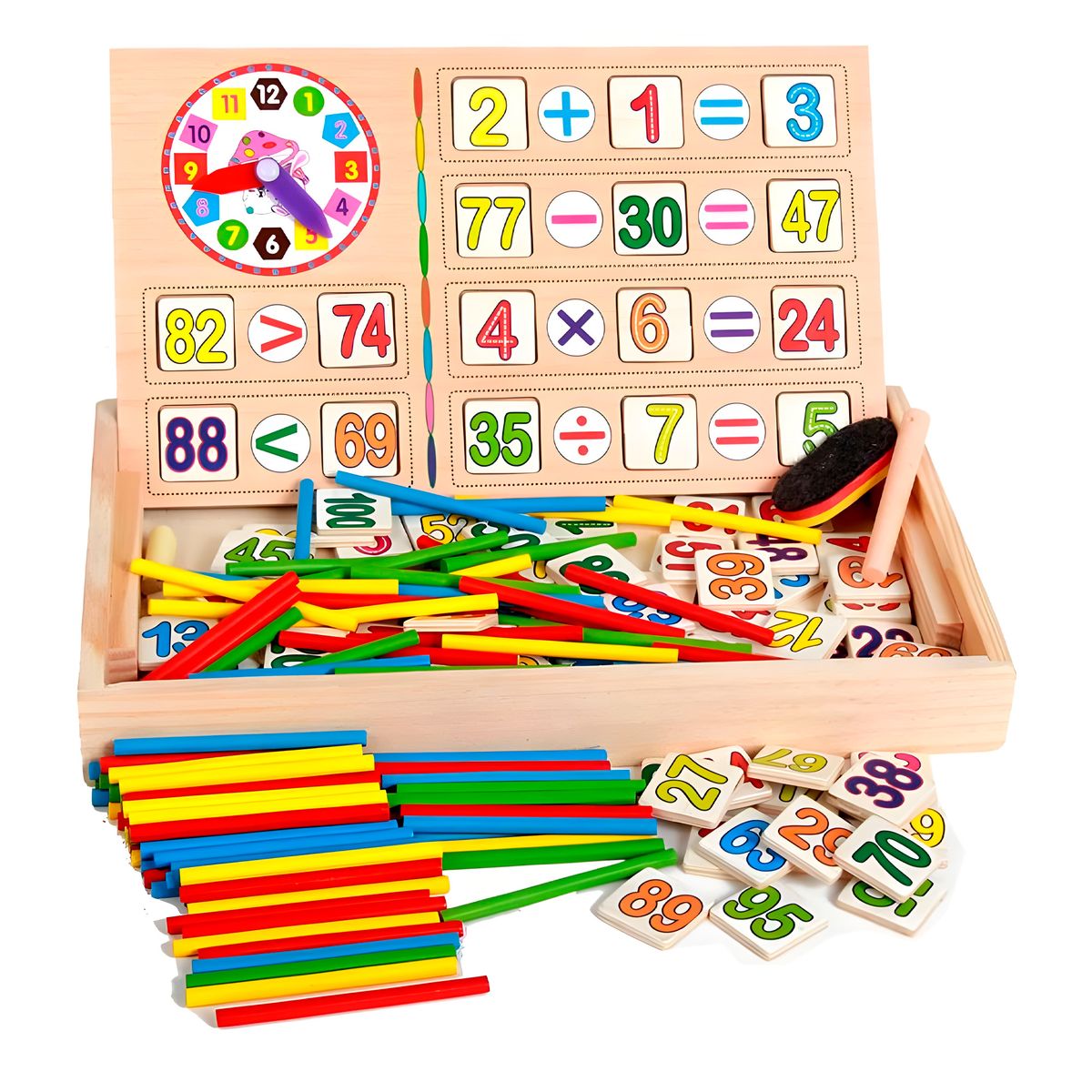 GENERICO - Juguete Matemático Educativo Montessori Contar Tablero Niños