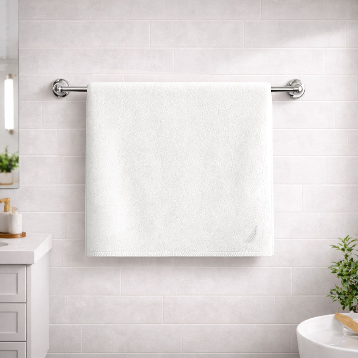 NAUTICA - Toalla de Baño Cuerpo Nautica Home 100% algodón alta calidad 76x152cm white