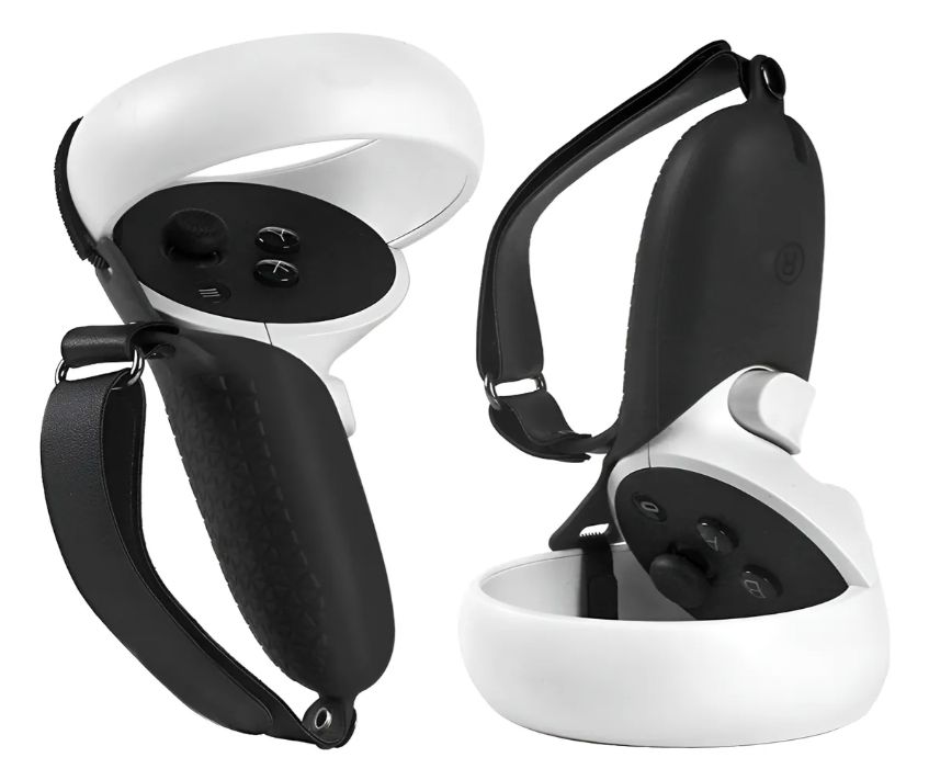 GENERICO Cover Grips Para Mandos Oculus Quest 2 + Correa Ajustables Negro