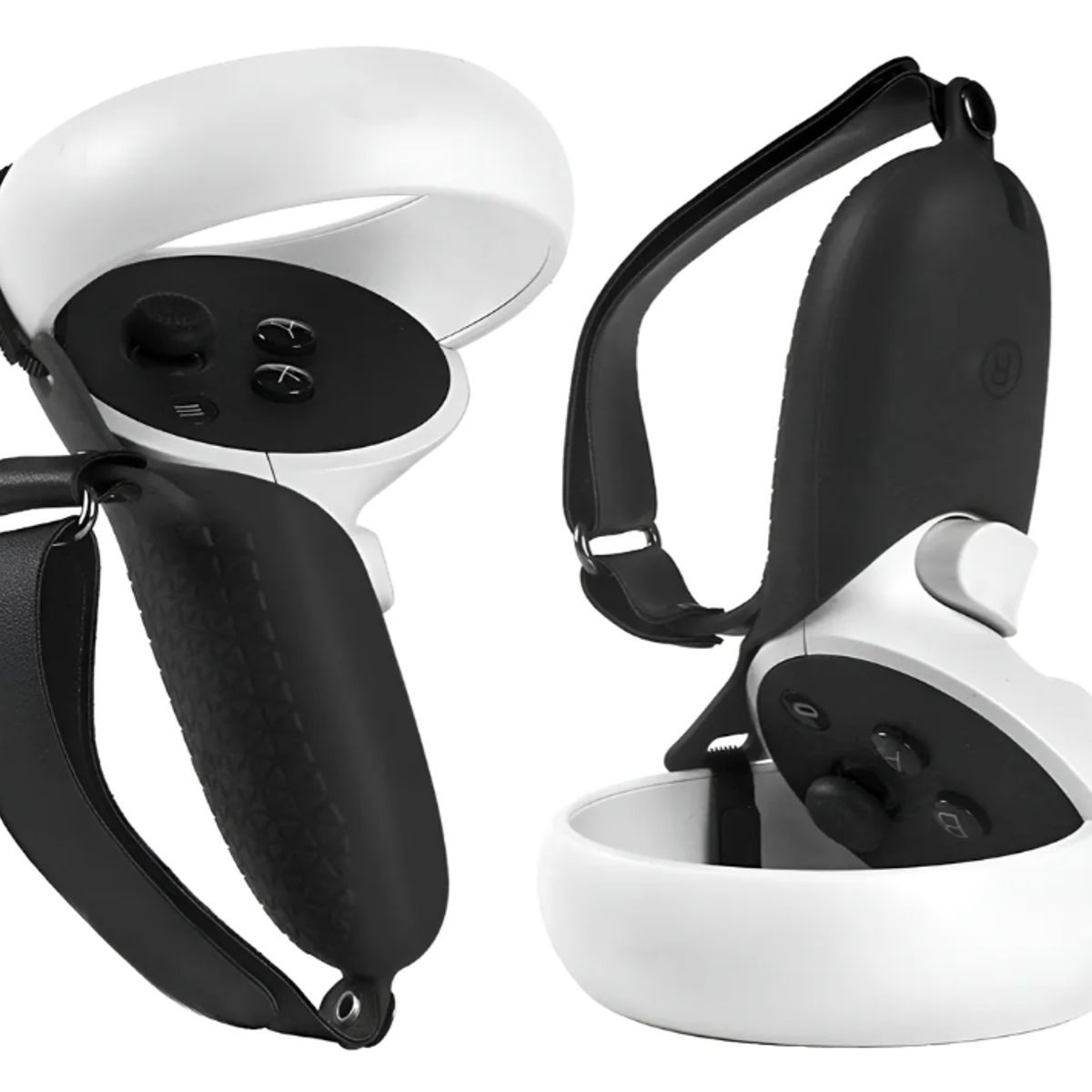GENERICO - Cover Grips Para Mandos Oculus Quest 2 + Correa Ajustables Negro