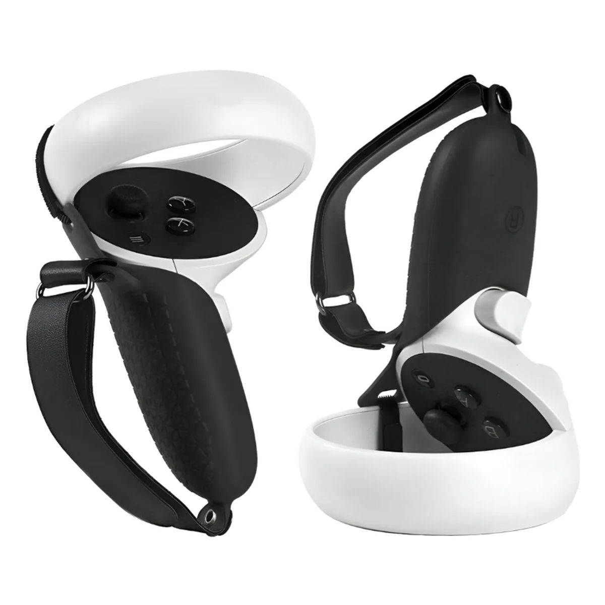 GENERICO - Cover Grips Para Mandos Oculus Quest 2 + Correa Ajustables Negro