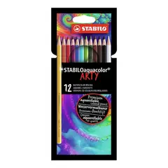 STABILO - Lápices Acuarelables Aquacolor Arty 12 Colores Surtidos