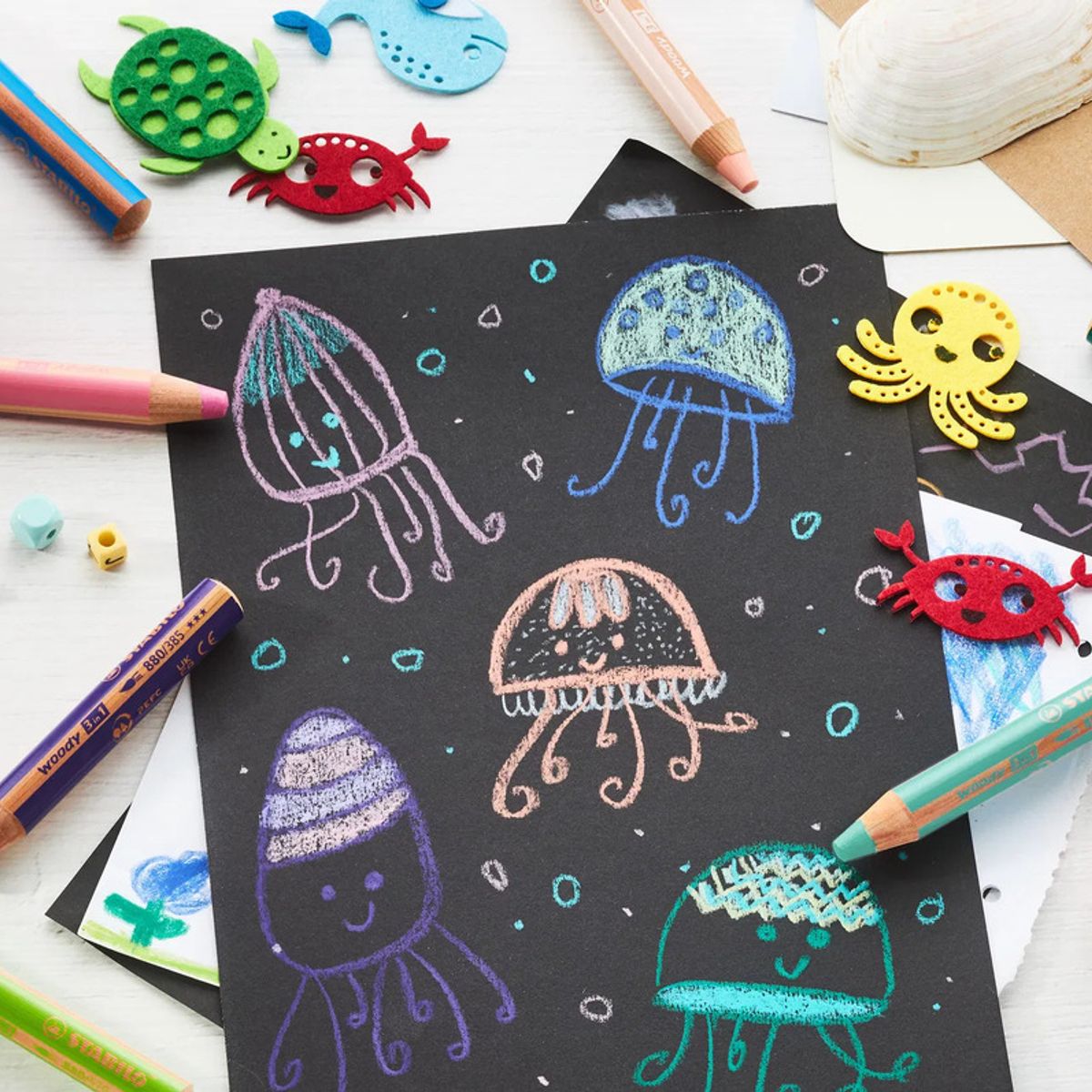 STABILO - Stabilo Woody 3 En 1 Con 10 Lapiz De Color Acuarela Y Cera