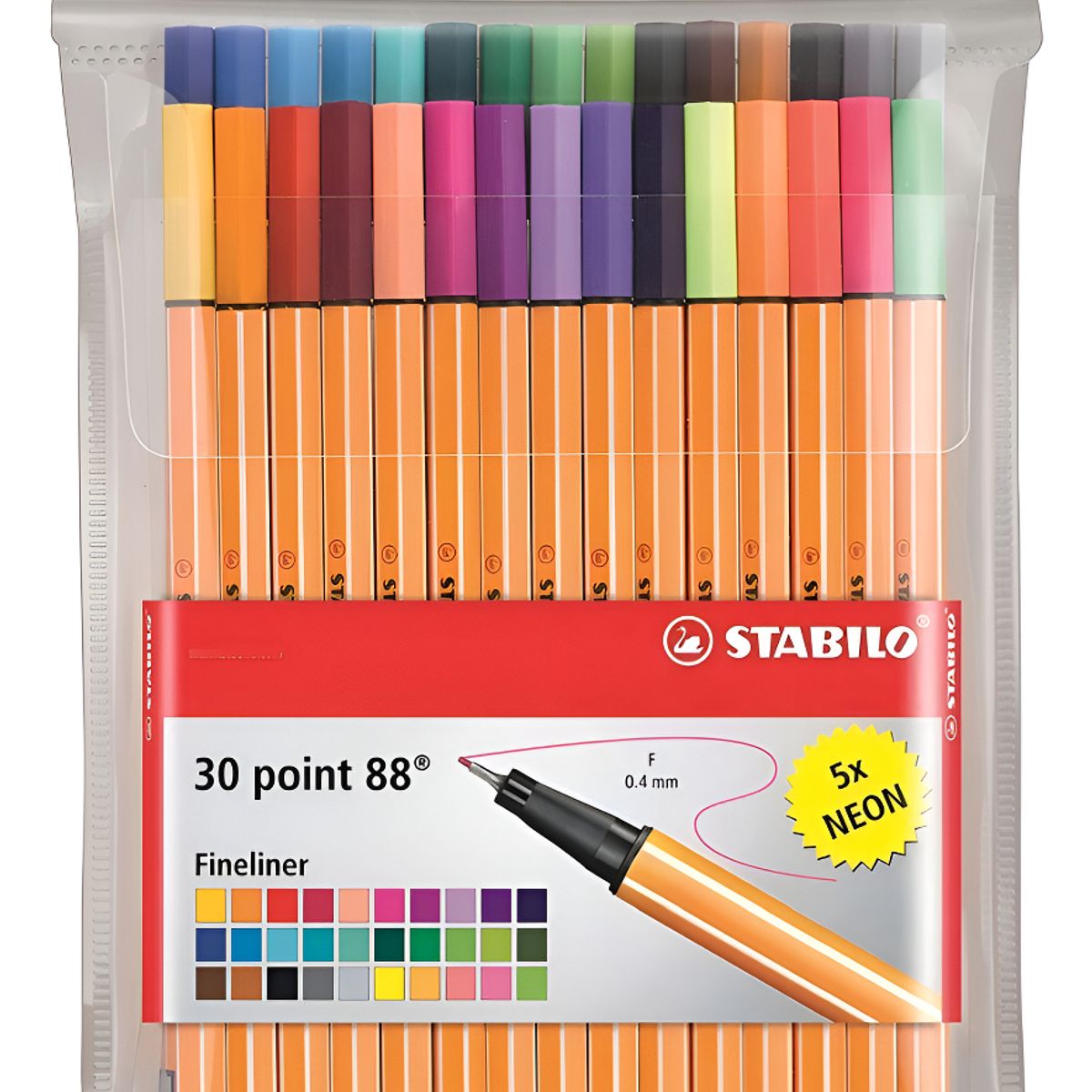 STABILO - Stabilo Plumas Estilográficas Point 88 30 Colores Para Lettering Multicolor