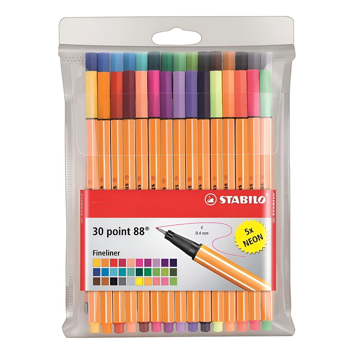 STABILO - Stabilo Plumas Estilográficas Point 88 30 Colores Para Lettering Multicolor