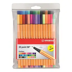 STABILO - Plumas Estilográficas Point 88 30 Colores Para Lettering Multicolor