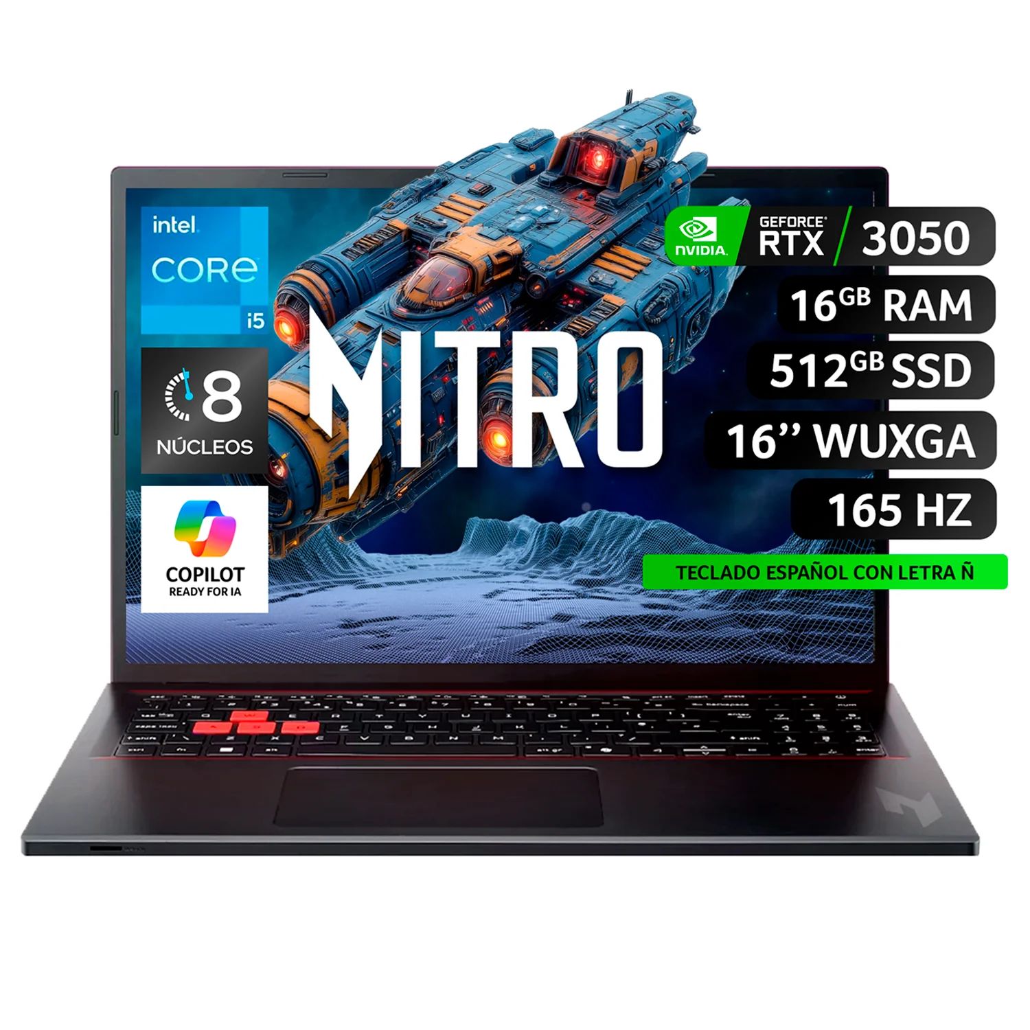 ACER Notebook Gamer Acer NL16-71G-56Q8-1 Intel Core i5 RTX3050