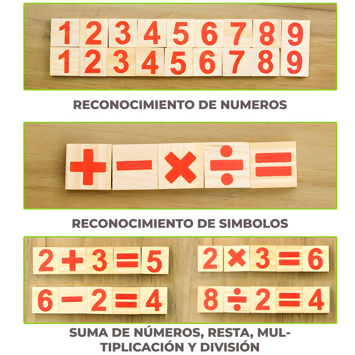 GENERICO - Juego Matemático Aprendizaje Montessori Tablero Enseñanza Niños
