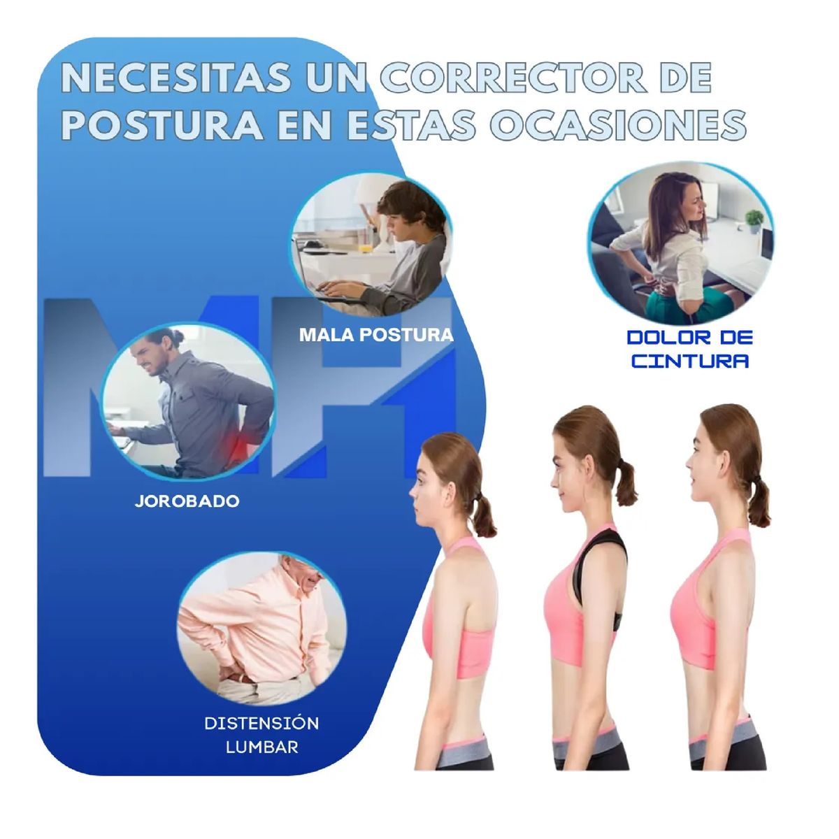 GENERICO - Corrector De Postura Y Soporte De Hombro Terapia De Imanes