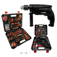 LERNEN - Taladro Percutor Eléctrico 13mm + Set 150 Herramientas