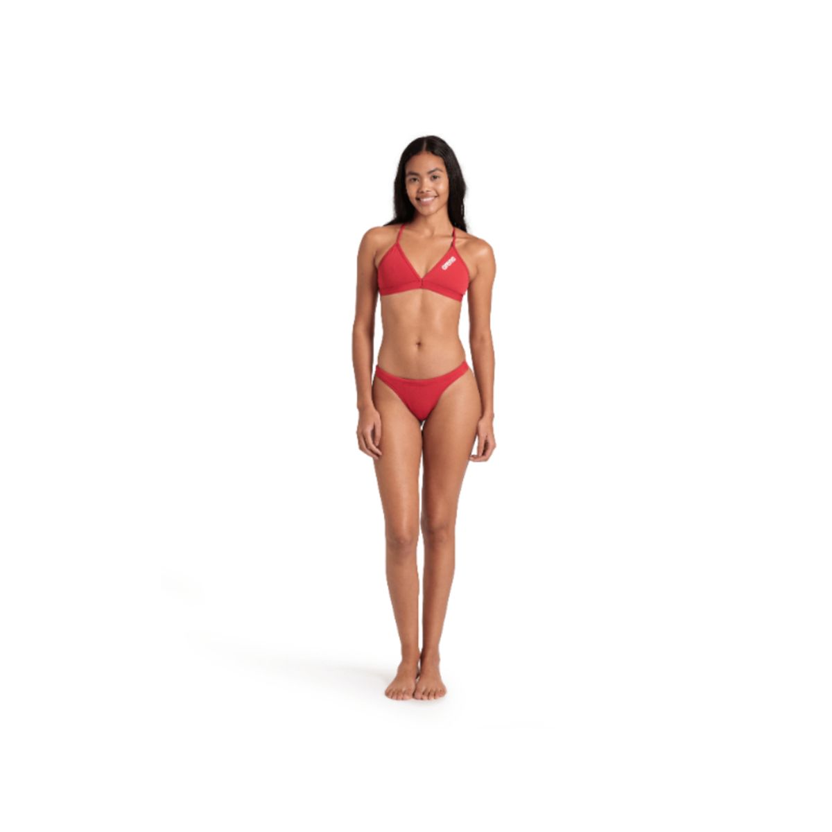 ARENA - Bikini Top Team Tie Back Solid Rojo Arena