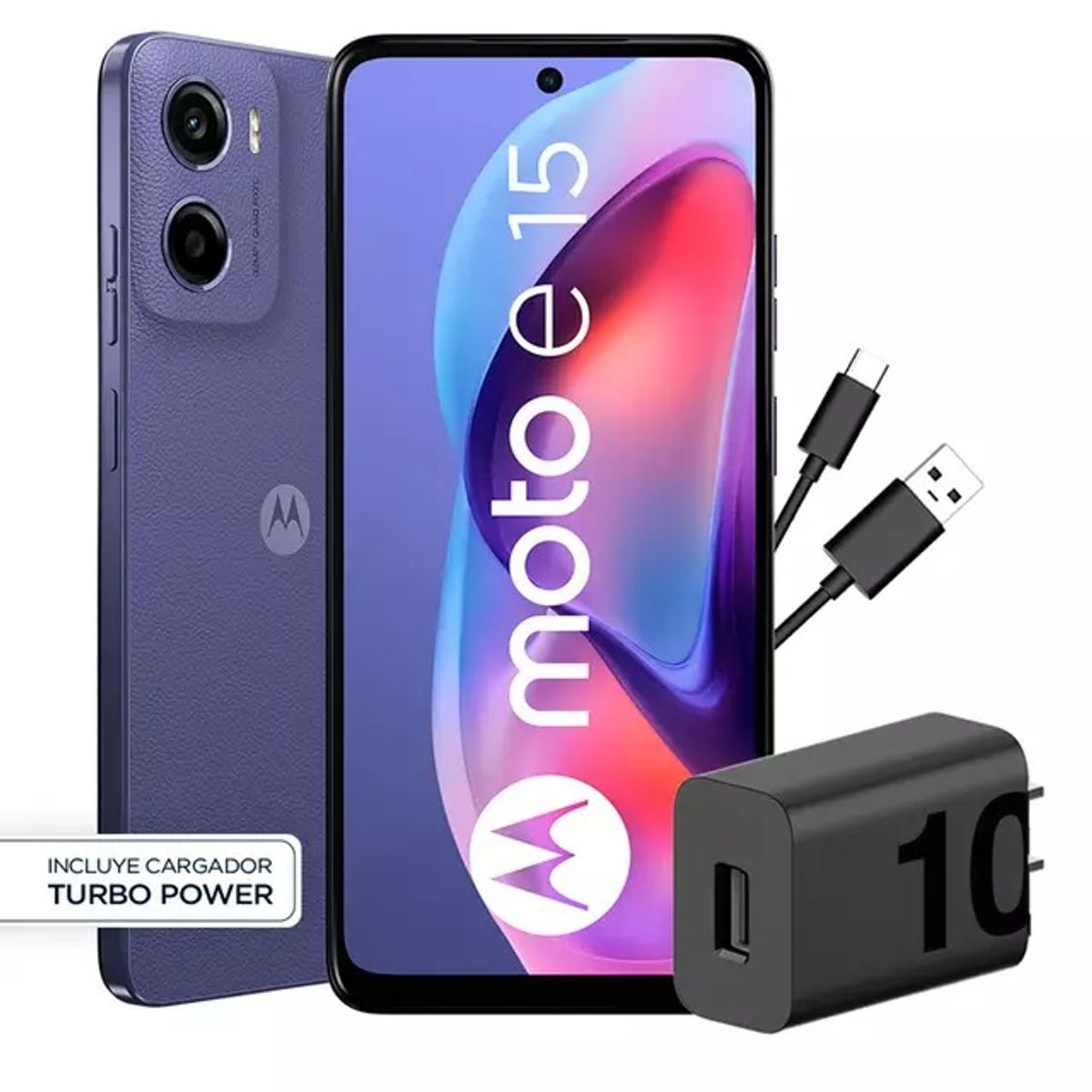 MOTOROLA - Motorola Moto E15 Morado 64GB Pantalla 65″ Cámara 13MP Batería 5000mAh Liberado