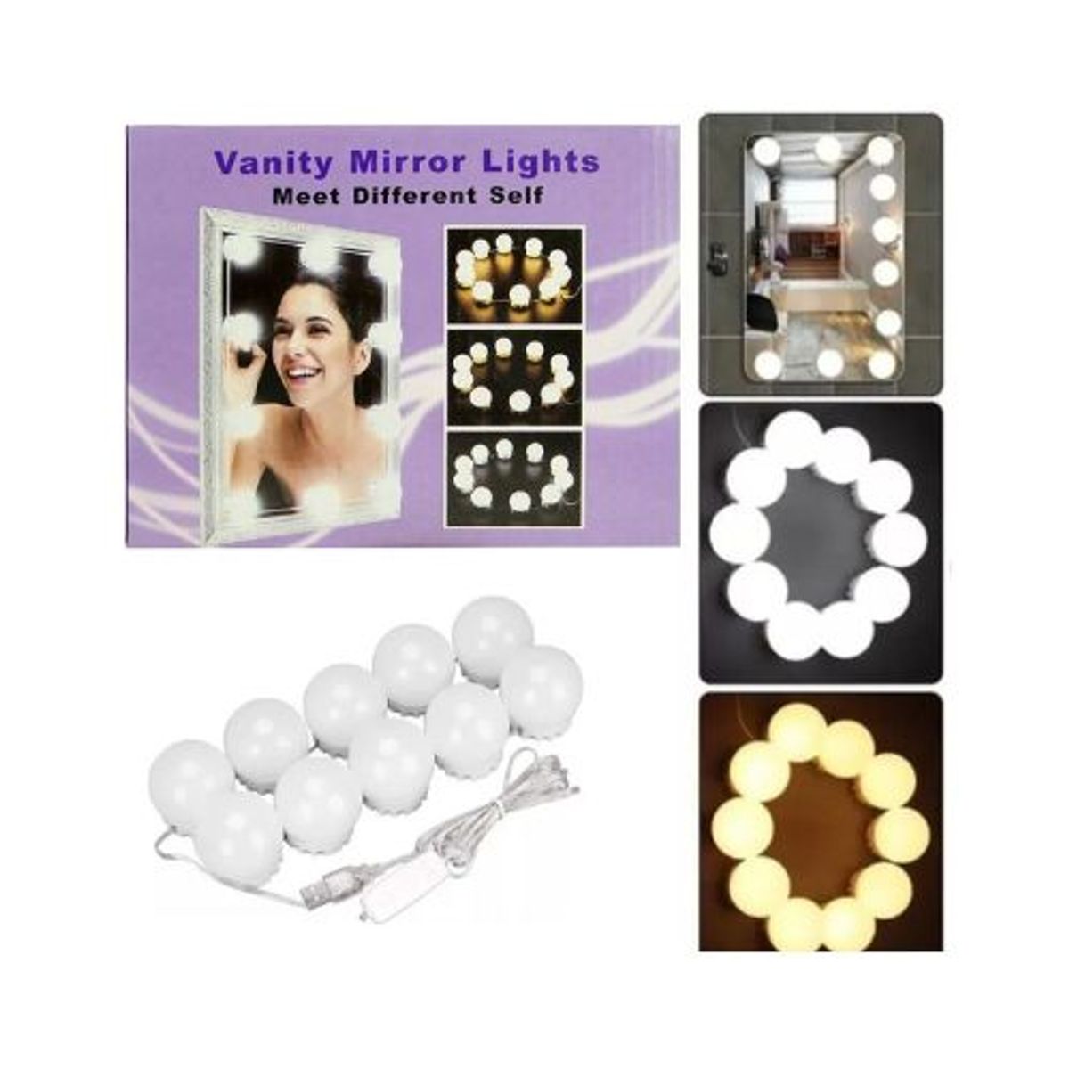 Luces Led Usb Decorativa Para Espejo 10 Focos Maquillaje, marca GENERICO - Foto Principal