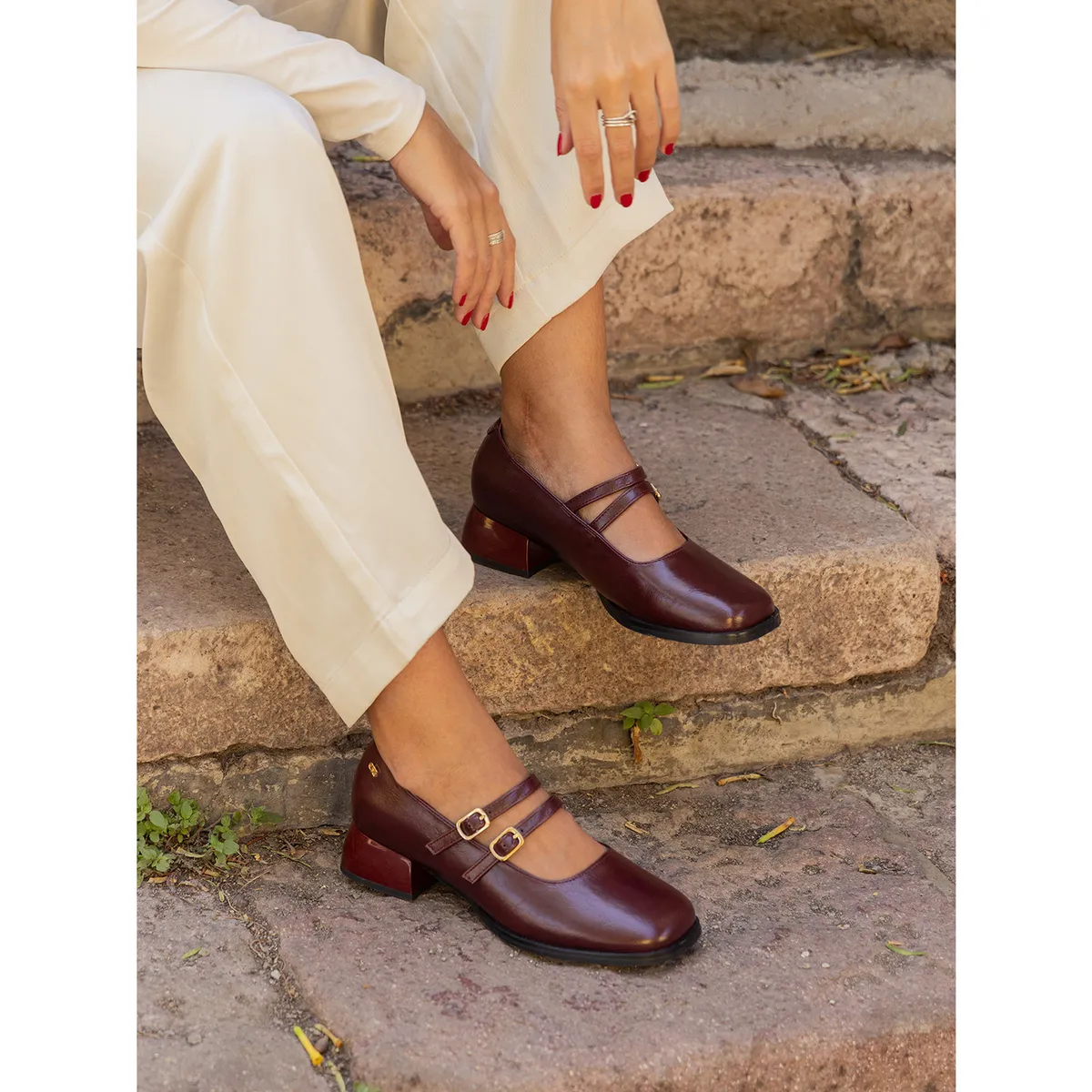 AZALEIA - Zapato Mujer Rosa Vino AZALEIA