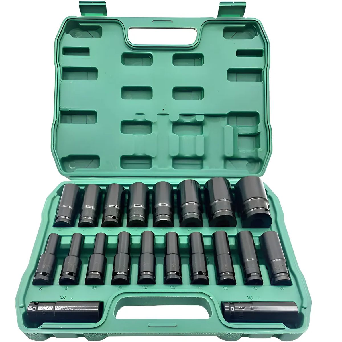 GENERICO - Juego Herramientas Llave Vaso Kit Mecanicas 20pzs 8-32mm Negro
