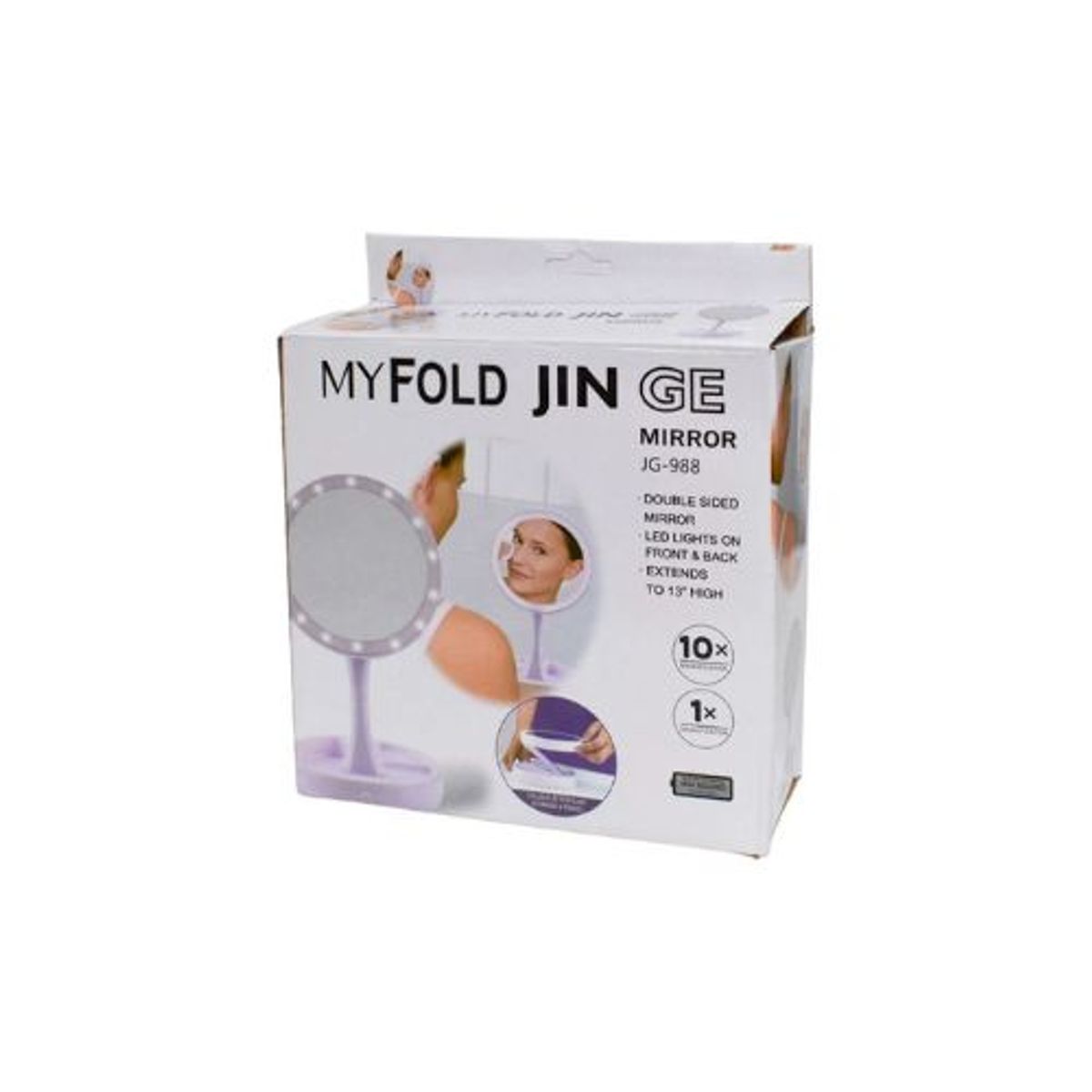 GENERICO - Espejo Con Luz Led Para Maquillaje Plegable Blanco