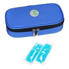 GENERICO - Estuche De Viaje Cooler Bolso Porta Insulina Diabéticos Tela Azul