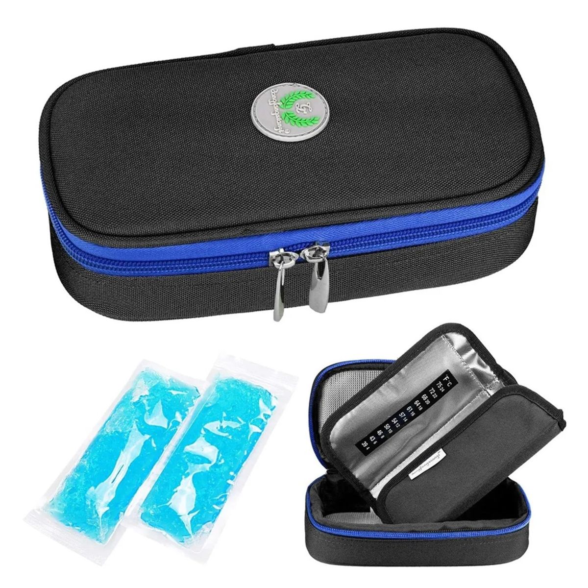 GENERICO - Estuche De Viaje Cooler Bolso Porta Insulina Diabéticos Tela Negro