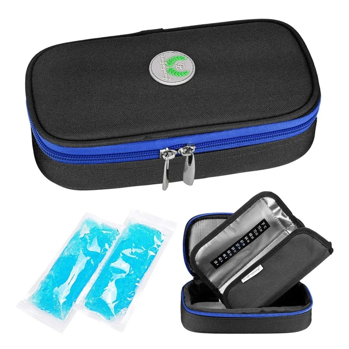 GENERICO - Estuche De Viaje Cooler Bolso Porta Insulina Diabéticos Tela Negro