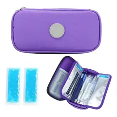 GENERICO - Estuche De Viaje Cooler Bolso Porta Insulina Diabéticos Tela Morado