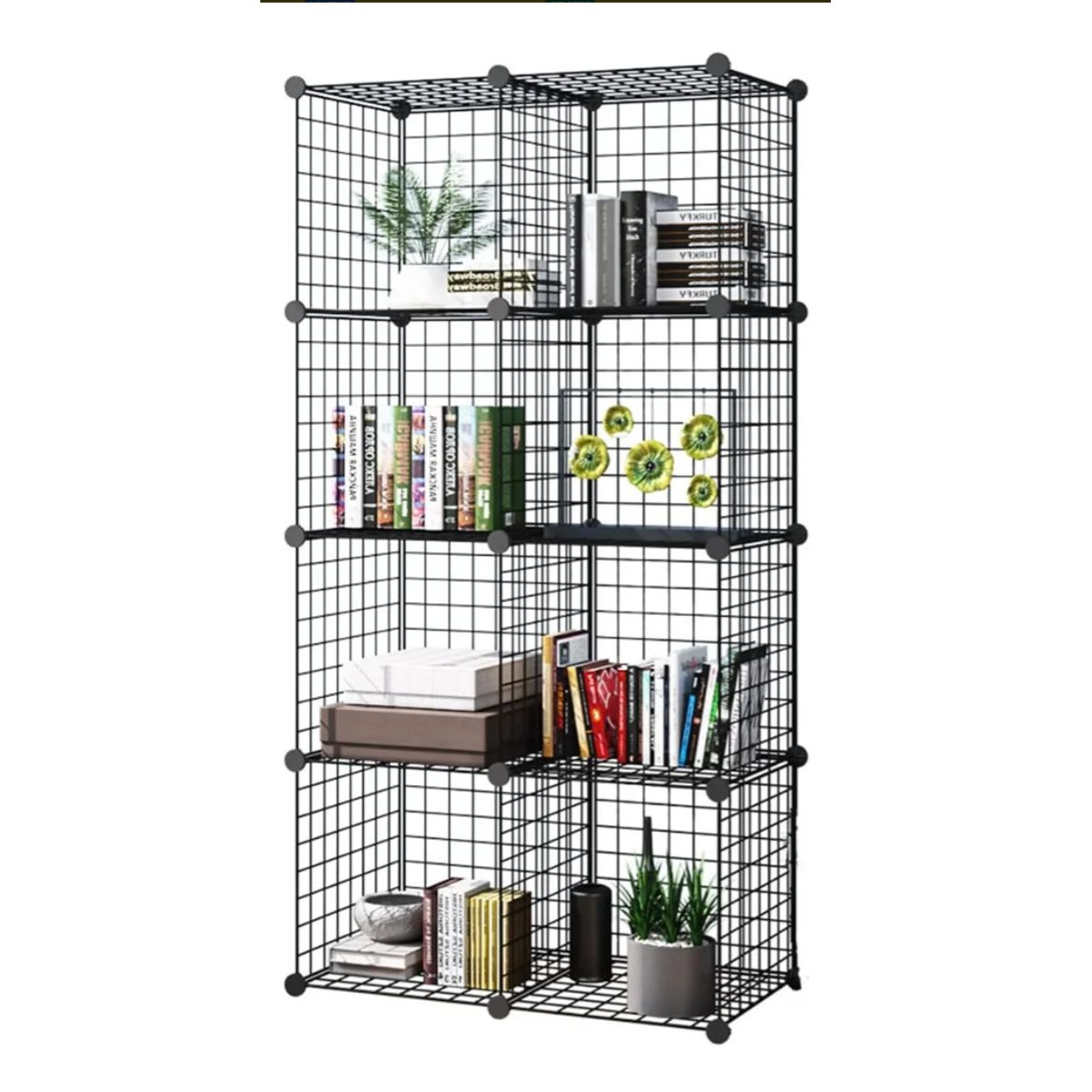 OKAY - Armario Organizador Metálico Negro 8 Cubos