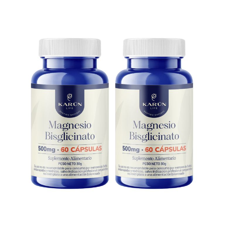 Pack x2 Magnesio Bisglicinato 120 capsulas Karun Life