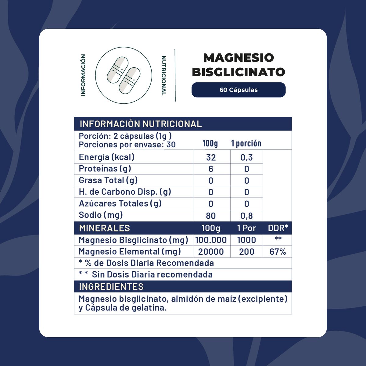 KARUNLIFE - Pack x2 Magnesio Bisglicinato 120 capsulas Karun Life