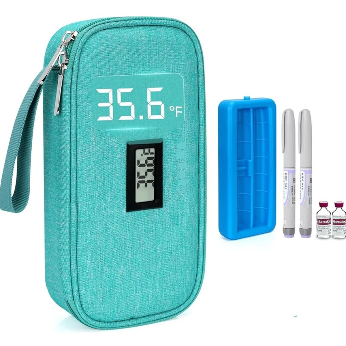 ONEDER - Bolso Estuche De Viaje Cooler Porta Insulina Diabéticos Oneder Tela Verde