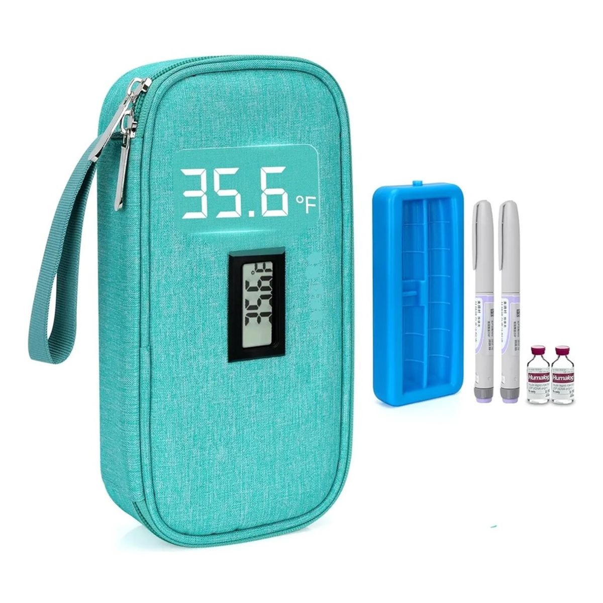 ONEDER - Bolso Estuche De Viaje Cooler Porta Insulina Diabéticos Oneder Tela Verde