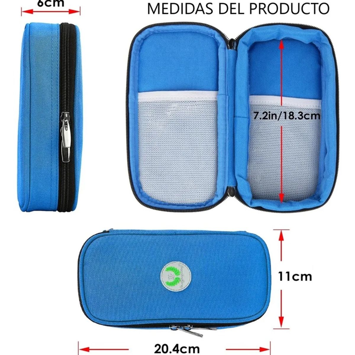 ONEDER - Bolso Estuche De Viaje Cooler Porta Insulina Diabéticos Oneder Tela Azul
