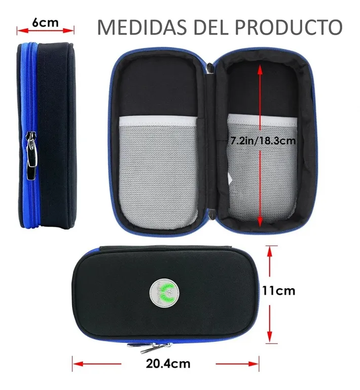 Bolso Estuche De Viaje Cooler Porta Insulina Diabeticos Tela Negro