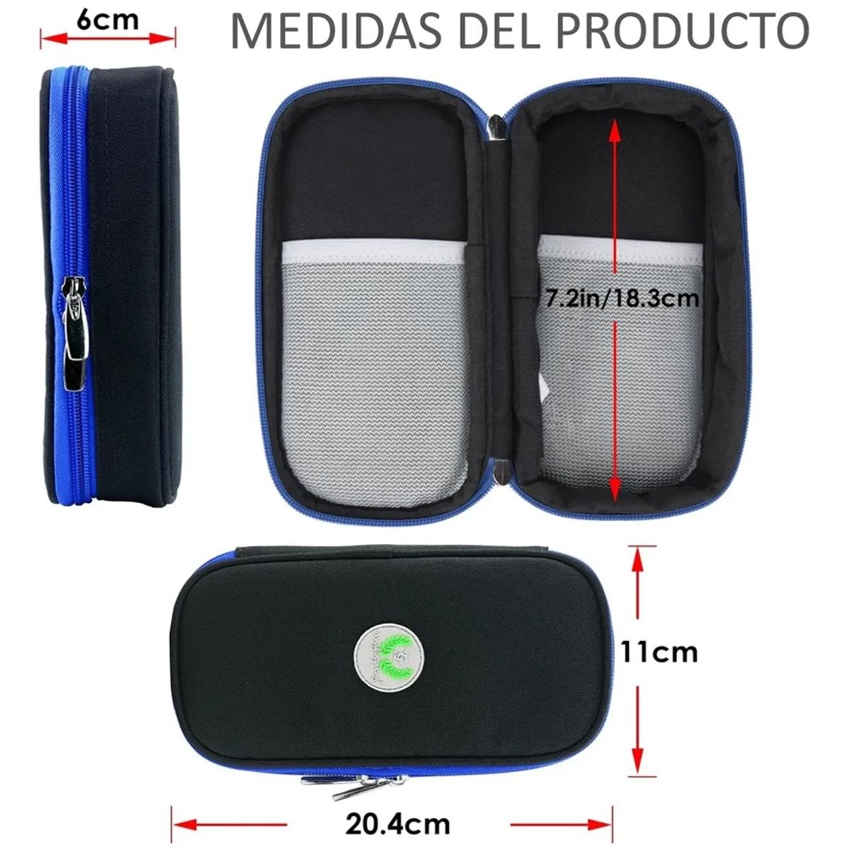 ONEDER - Bolso Estuche De Viaje Cooler Porta Insulina Diabéticos Oneder Tela Negro