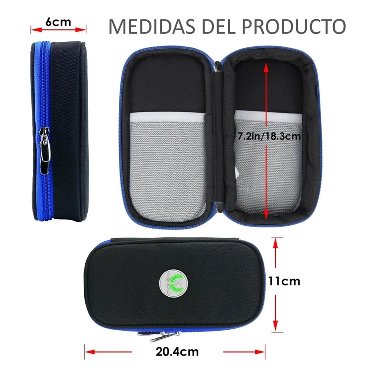 ONEDER - Bolso Estuche De Viaje Cooler Porta Insulina Diabéticos Oneder Tela Negro