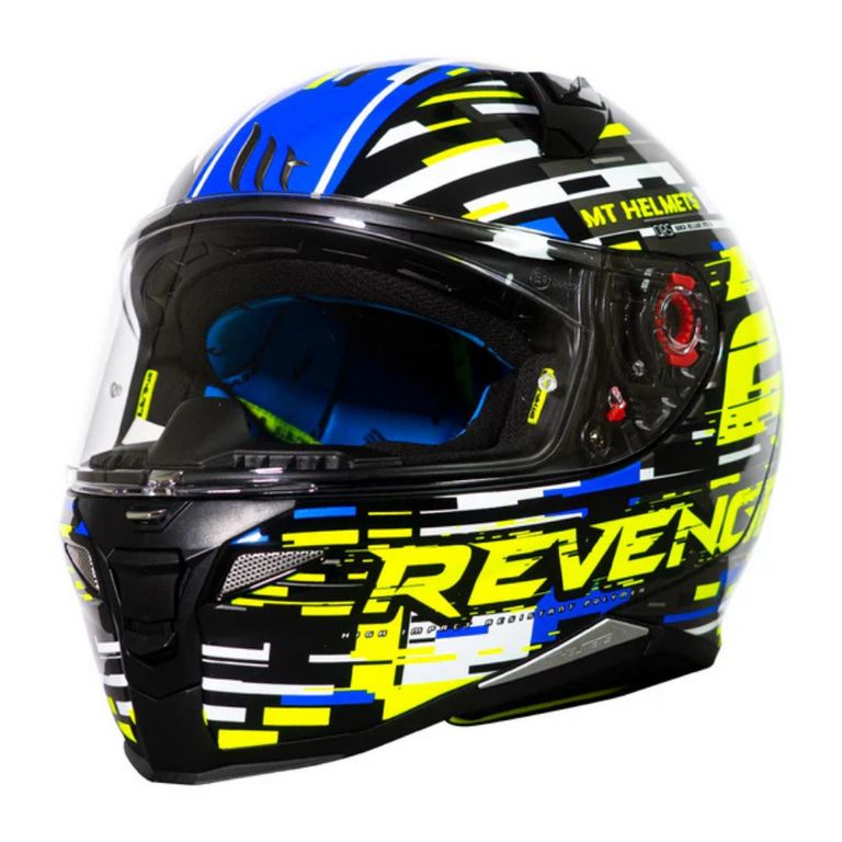 Casco para moto FF110 Revenge 2 Baye A7 Azul Brillo_. Amarillo L