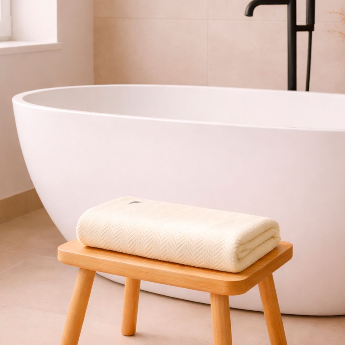 NAUTICA - Toalla de Baño Cuerpo VIS Nautica Home 100% algodón suave 76x137cm crema