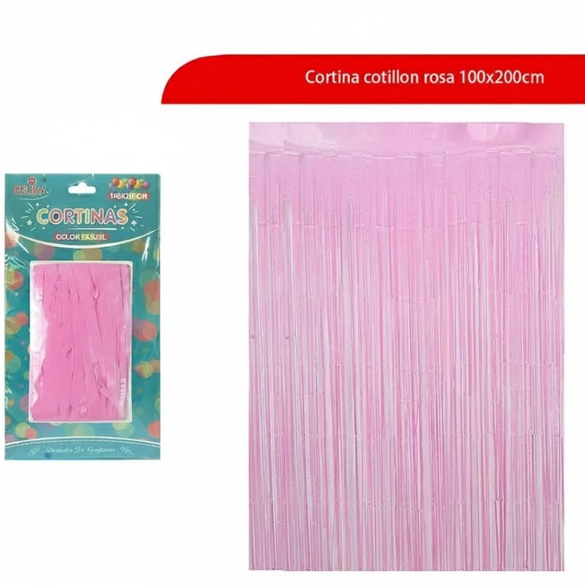 GENERICO - Cortina Cotillon Rosa 100x200cm