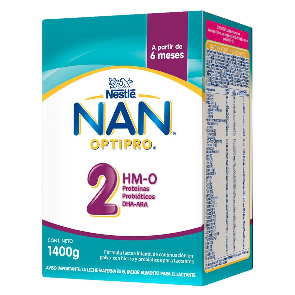 NESTLE - Fórmula infantil NAN 2 Optipro Multipack 2x700g
