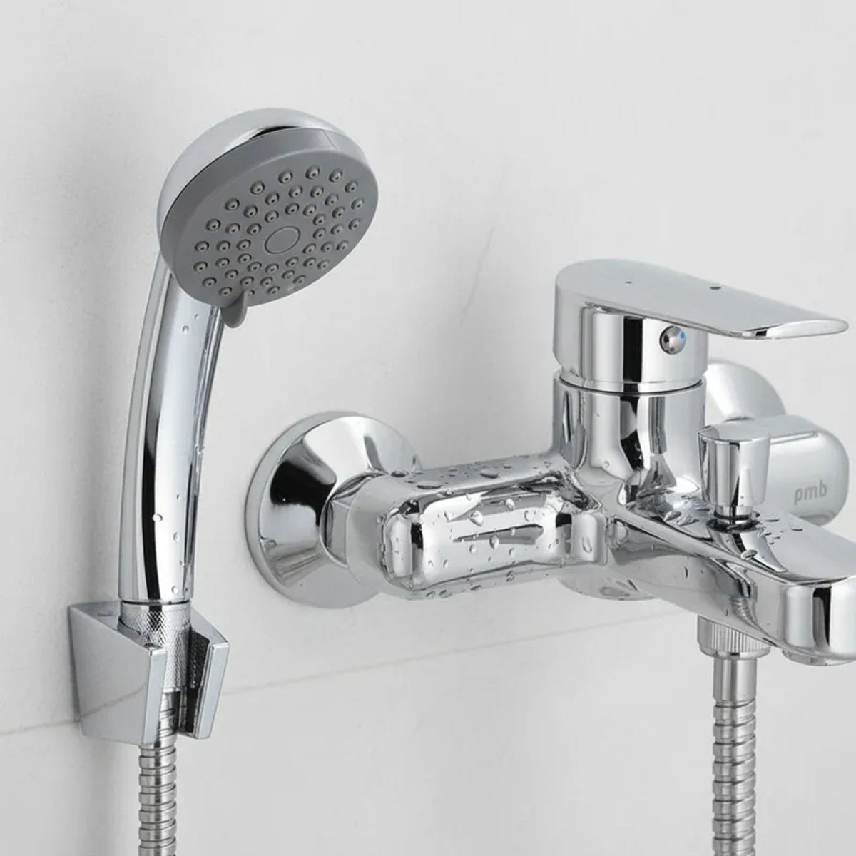 PMB - Monomando Llave Grifo Para Tina Ducha Modelo Nashville Marca Pmb Color Cromo Cromado