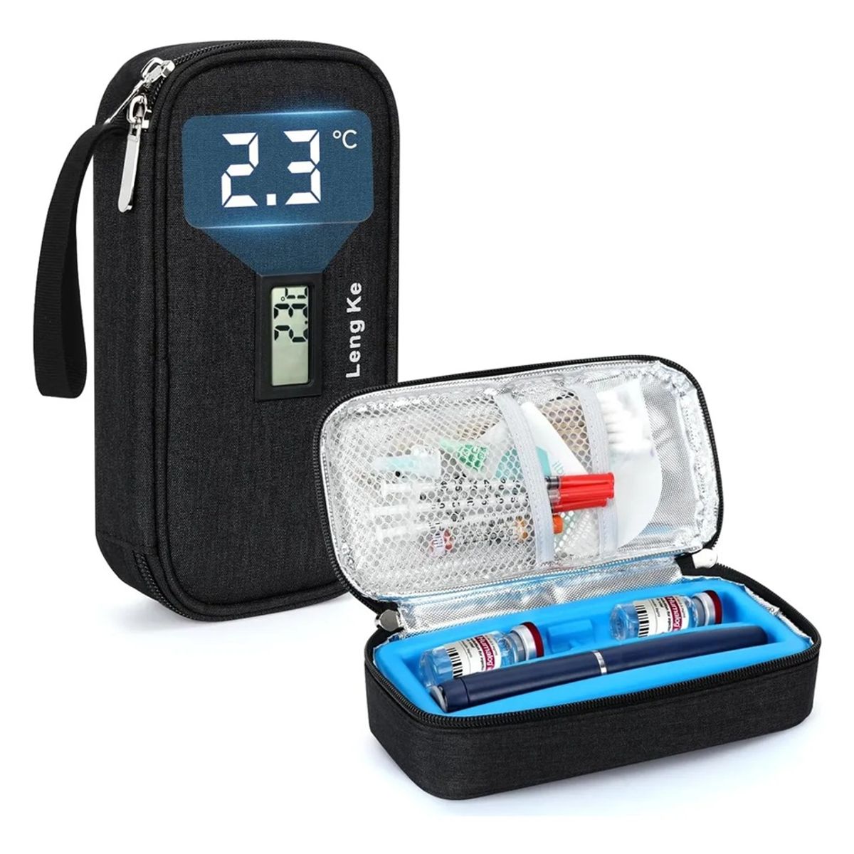 GENERICO - Bolso Estuche De Viaje Cooler Porta Insulina Diabéticos Oneder Tela Negra