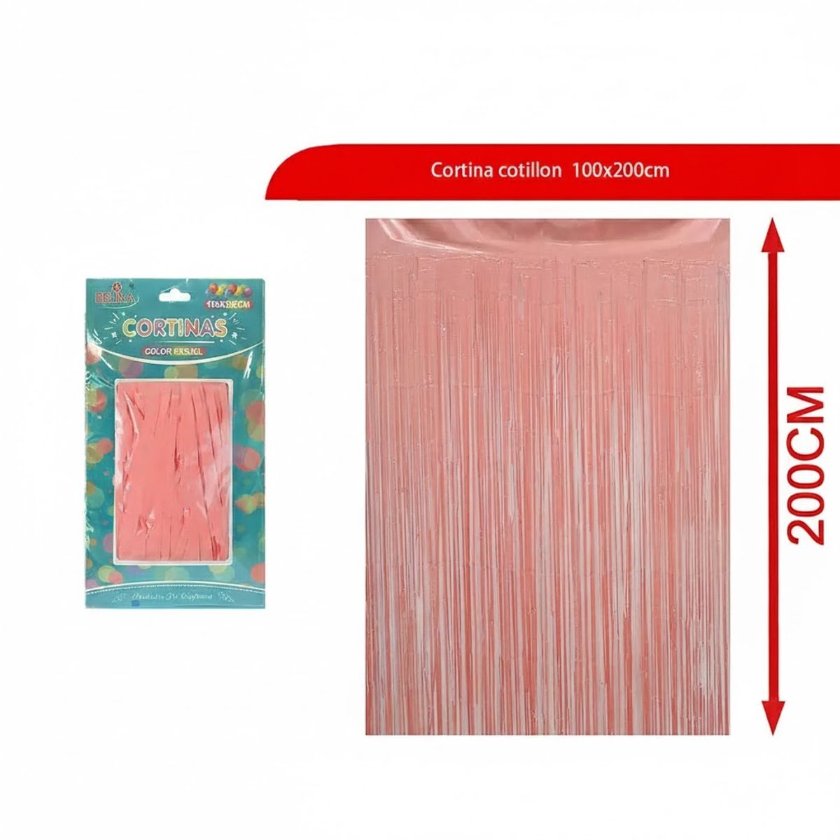 GENERICO - Cortina Cotillon Rosa Pastel 100x200cm