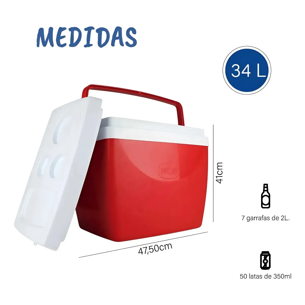MOR - Cooler Termico Portatil 34 Litros Mor 50 Latas Nevera