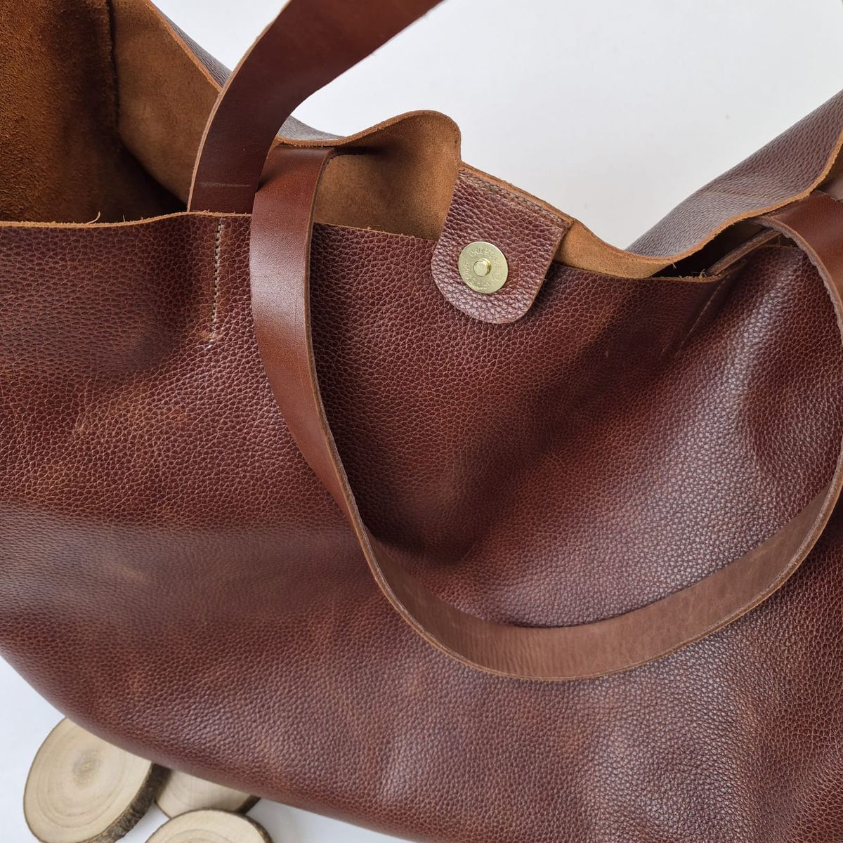 PEPA GONZALEZ - CARTERA TOTE CUERO CAFE TOSTADO