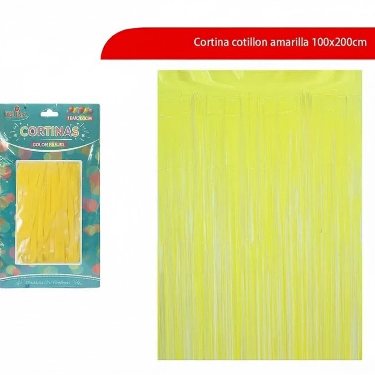 GENERICO - Cortina Cotillon Amarilla 100x200cm